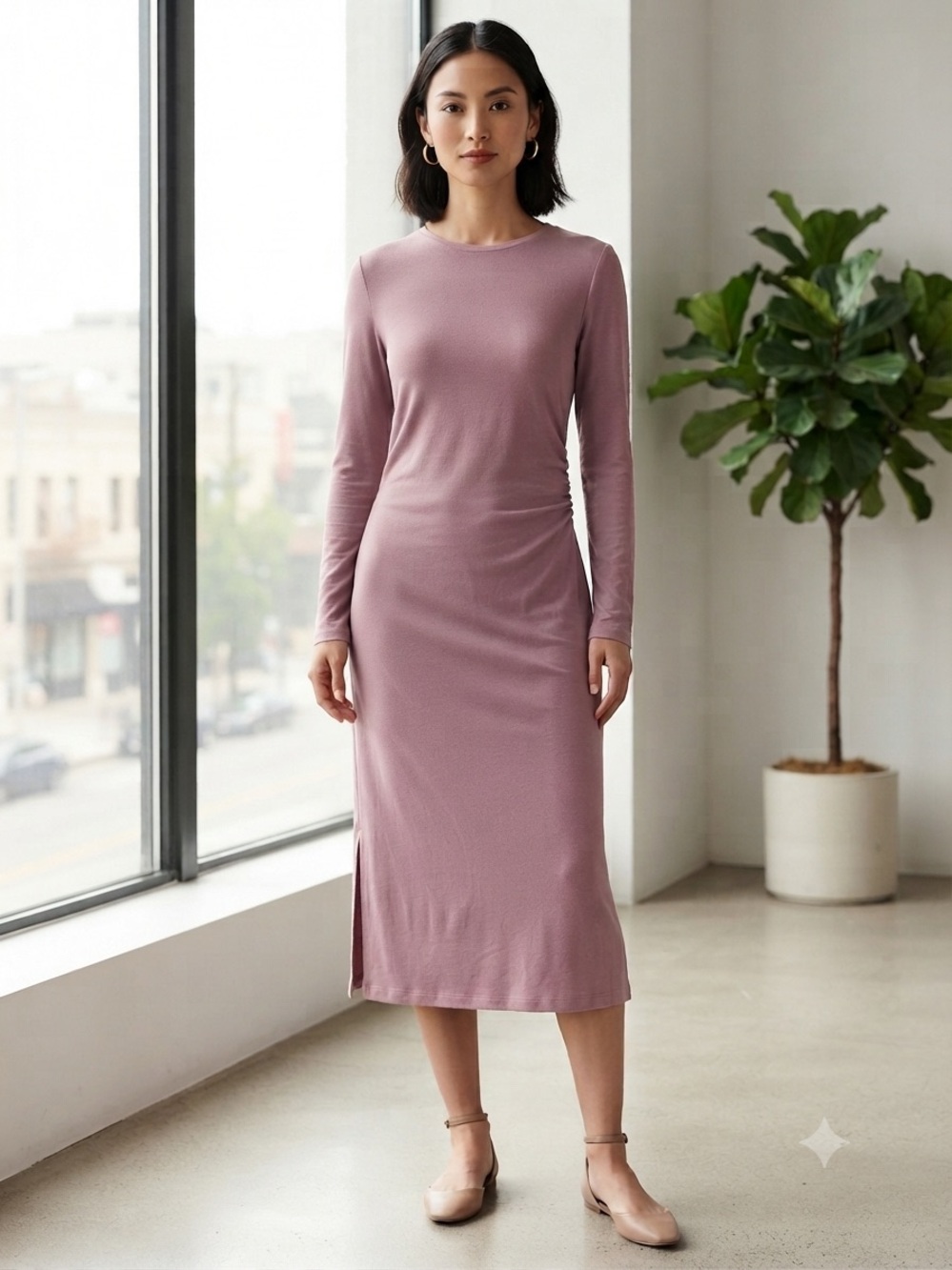 NWT Banana Republic Soft Luxe Ruched Midi Dress Size Small